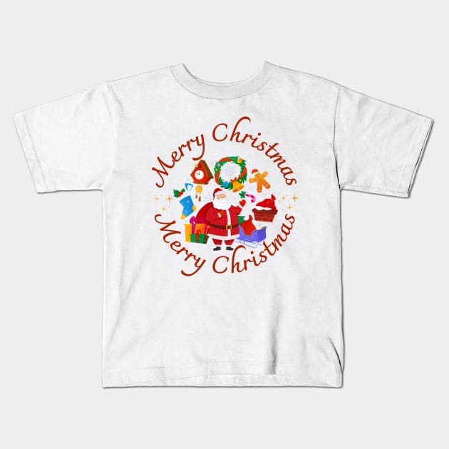 Retro Christmas design Kids T-Shirt by Tuff Tees